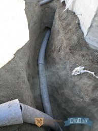 Монтаж канализации, подготовка траншеи